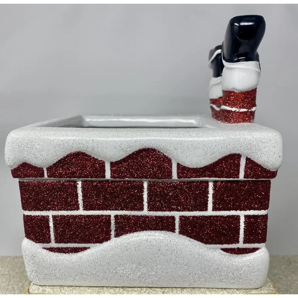 Bath & Body Works Christmas 2020 Santa in Chimney 3-Wick Candle Holder NWT